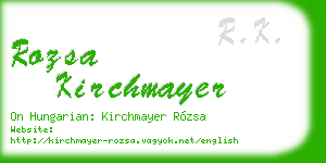 rozsa kirchmayer business card